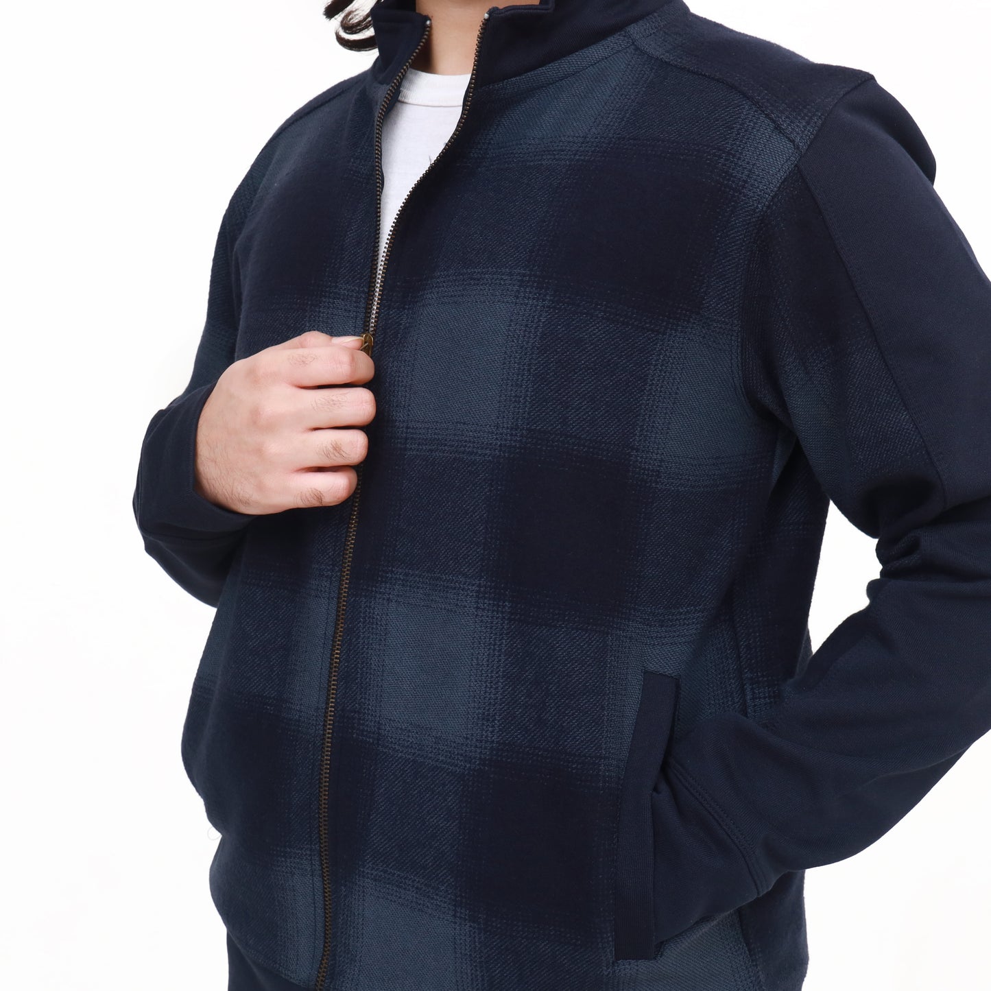 Classic Navy Plaid Tracksuit Set