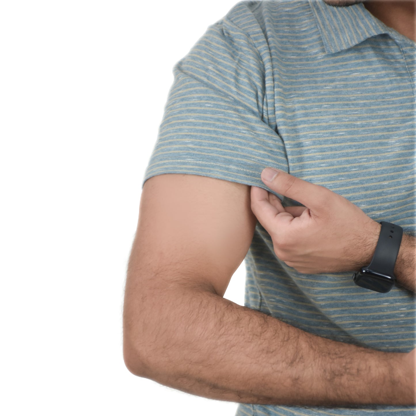 Men's Steel Blue Performance Collar Polo – Breathable & Lightweight