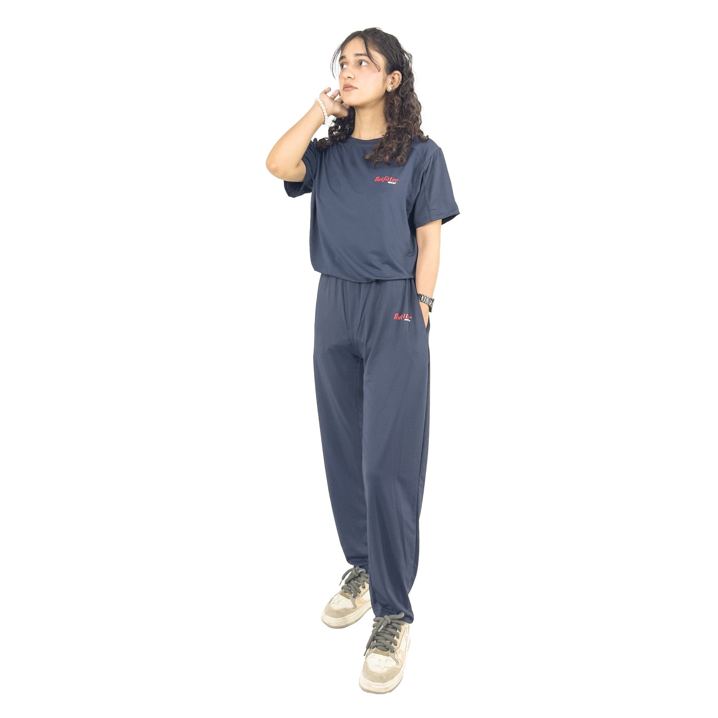 Bee Mesh Blue Women Track Suit