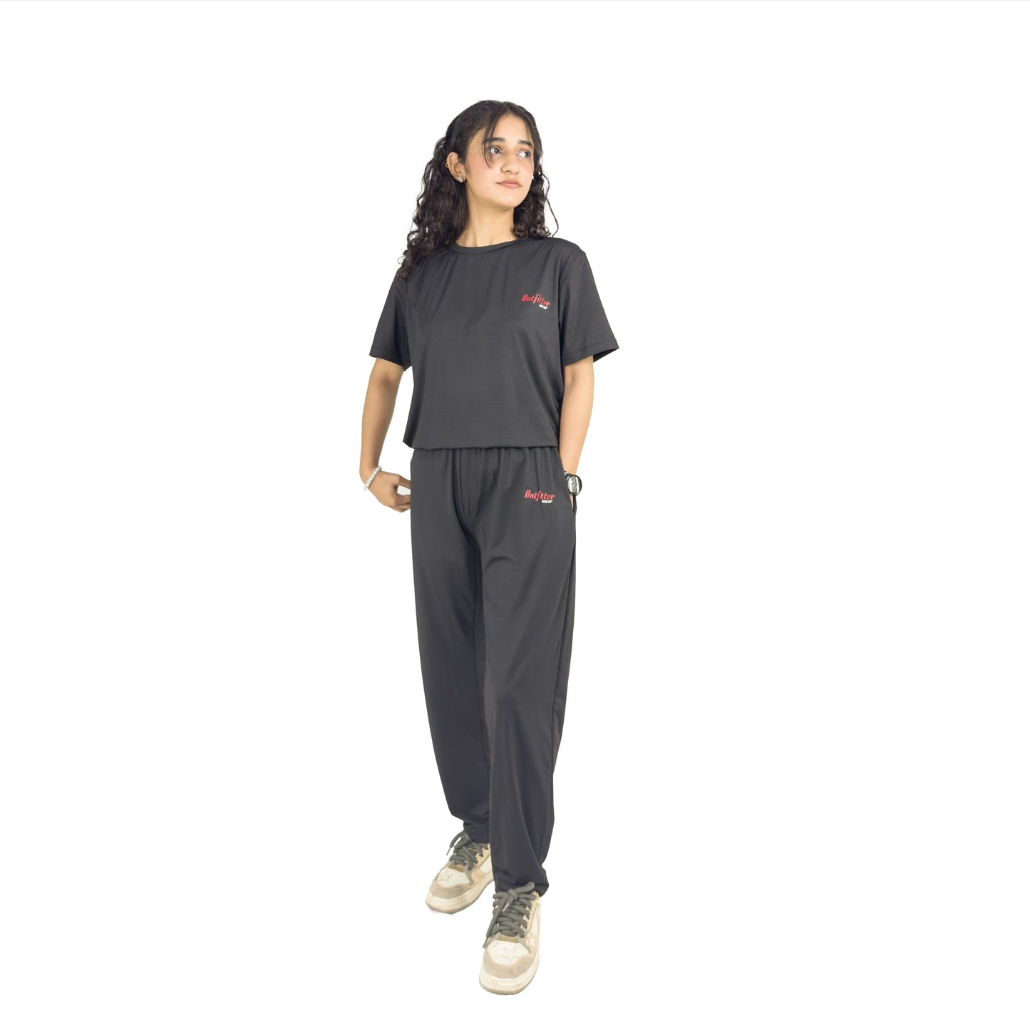 Bee Mesh Black Dryfit Women Track Suit