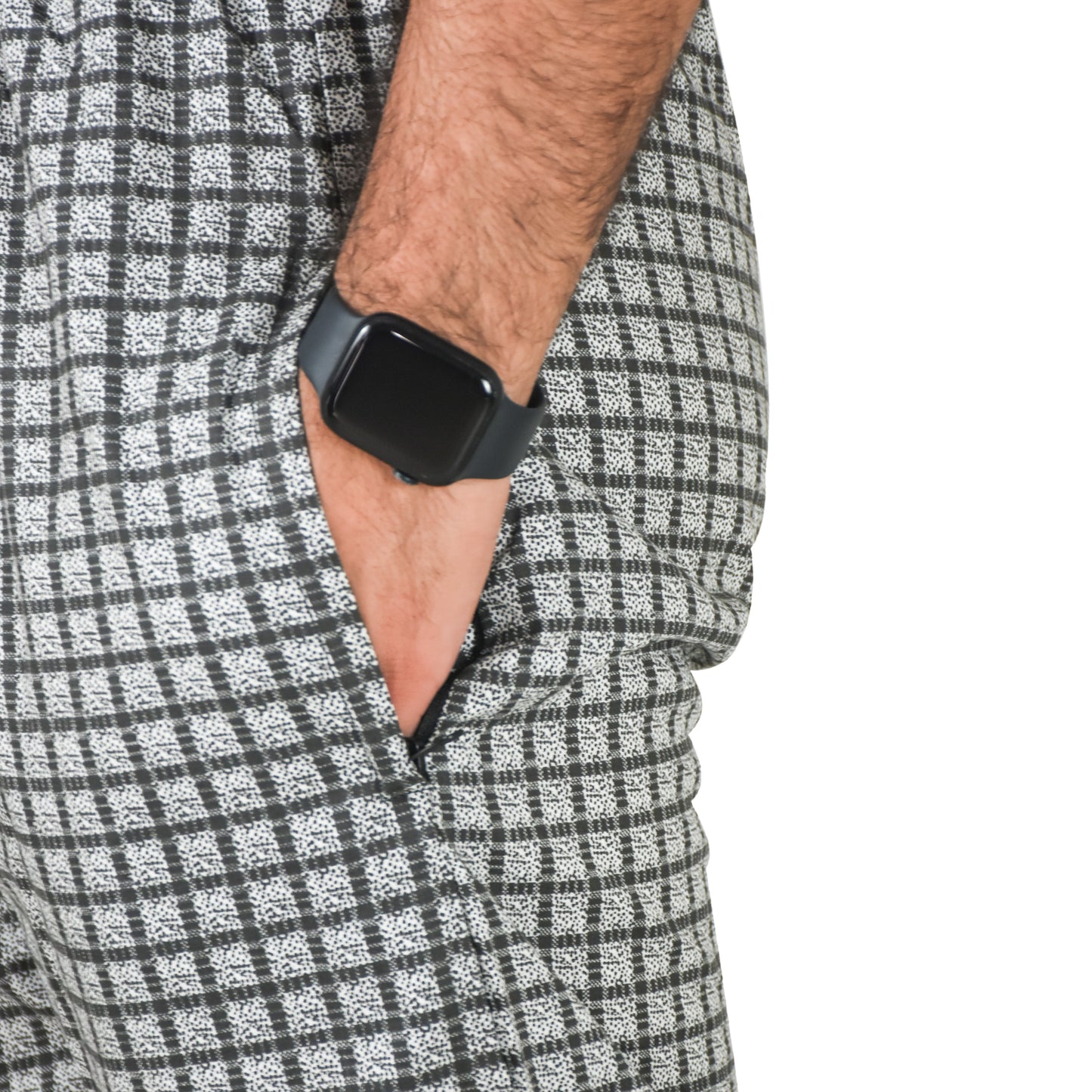 Black Checked Cotton Trouser