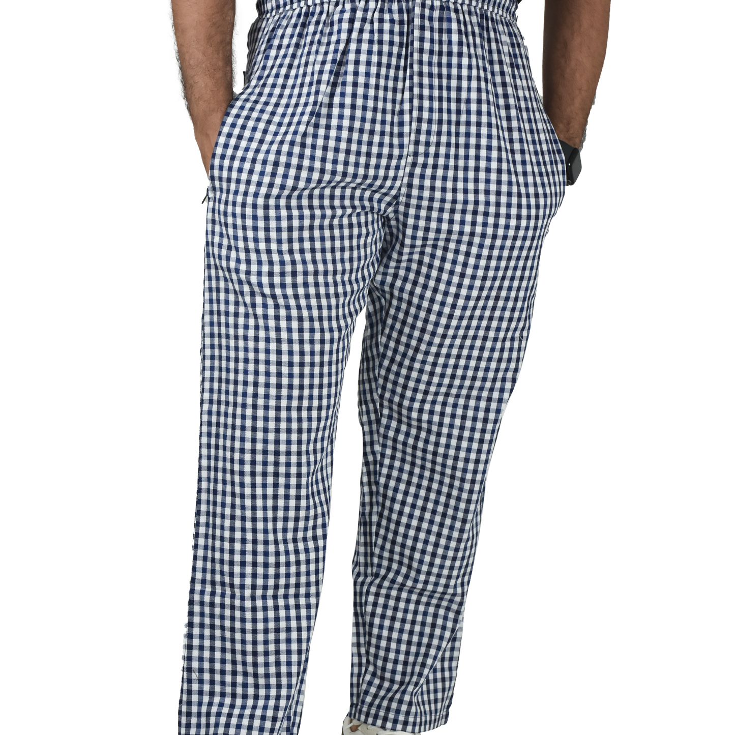 Black Checked Cotton Trouser