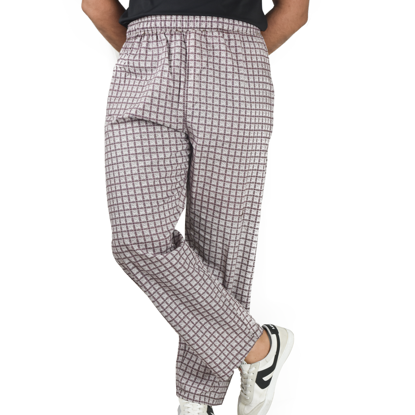 Black Checked Cotton Trouser