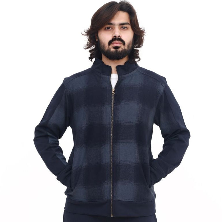 Classic Navy Plaid Tracksuit Set