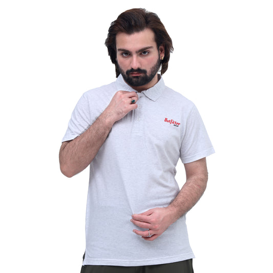 Men's Lavender Gray Performance Collar T-Shirt – Breathable & Lightweight