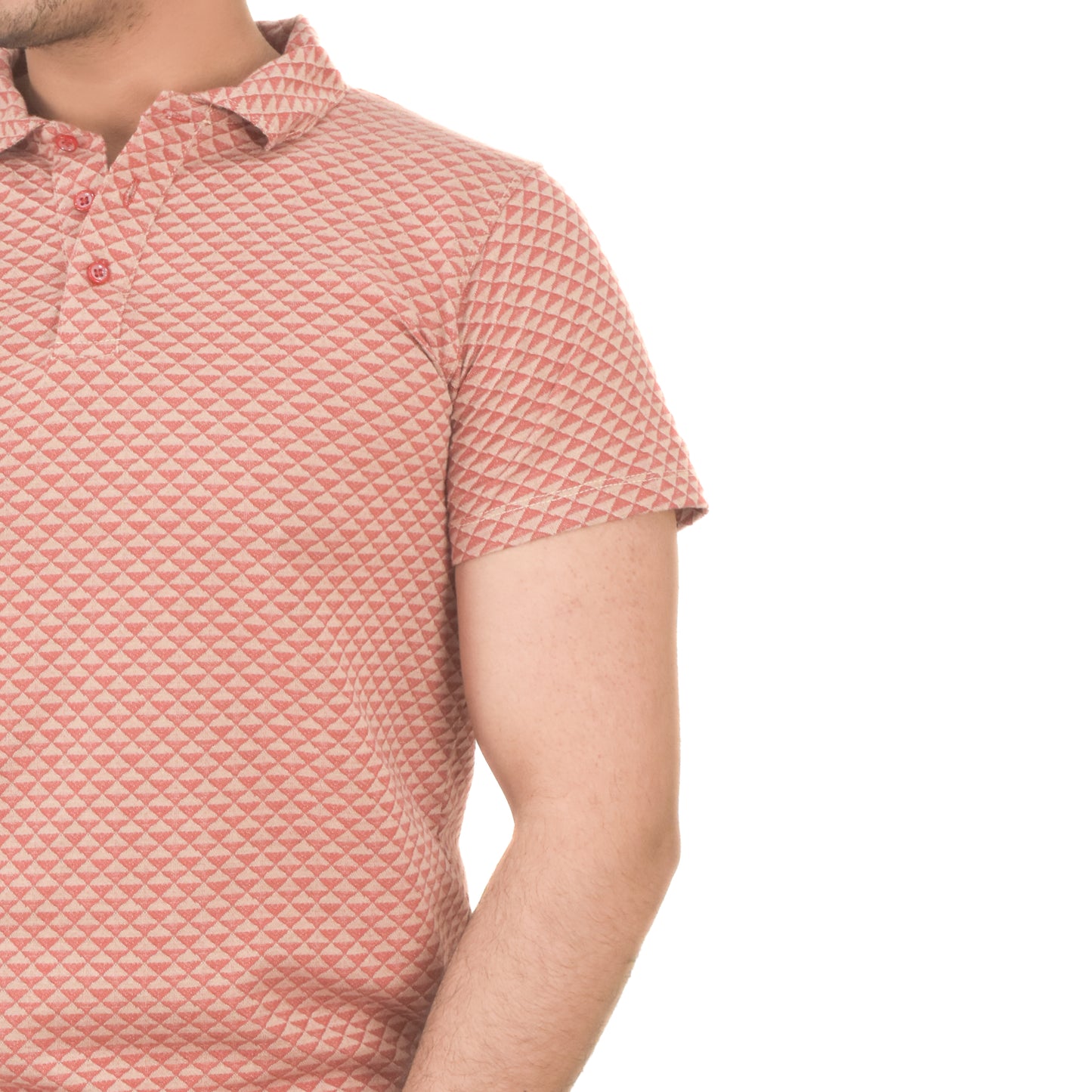 Men's Coral Performance Collar T-Shirt – Breathable & Lightweight
