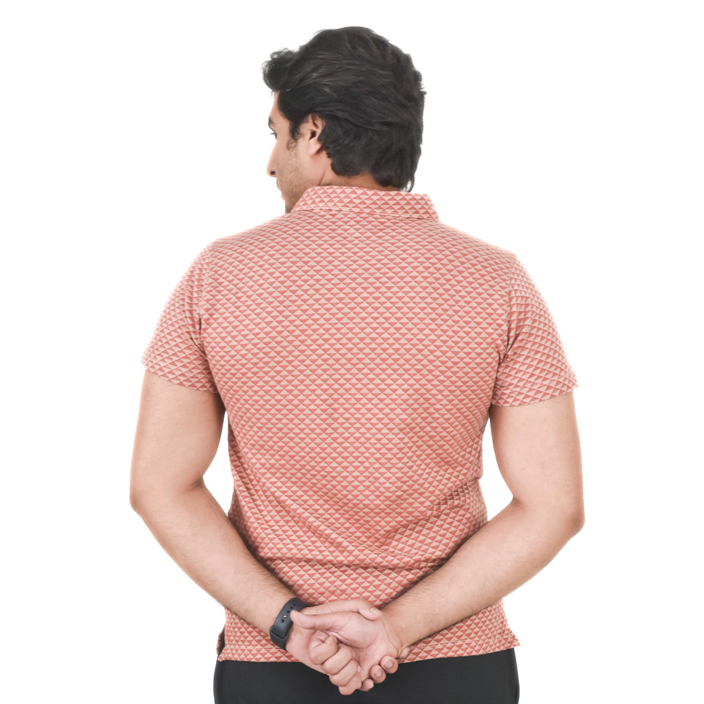 Men's Coral Performance Collar T-Shirt – Breathable & Lightweight