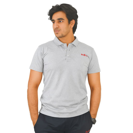 Men's Polo H Grey white Breathable and Light weight T-Shirt
