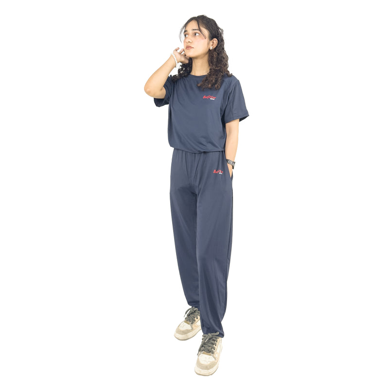 Bee Mesh Blue Women Track Suit