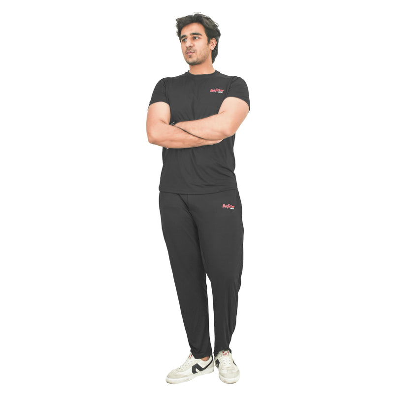 Black Dot Mesh Dry Fit Track Suit