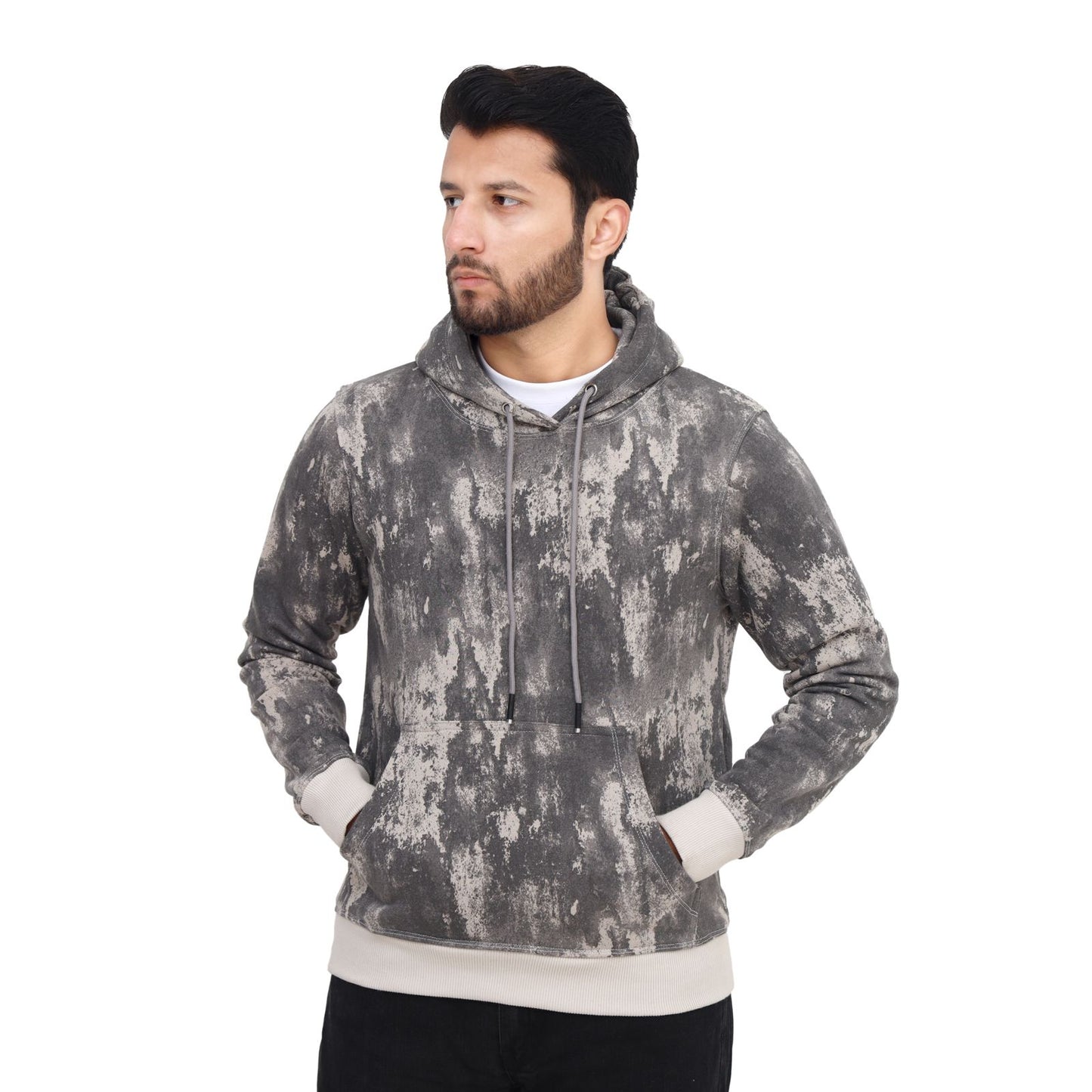 "Essential Pullover Hoodie – Comfort Redefined" Charcoal printed